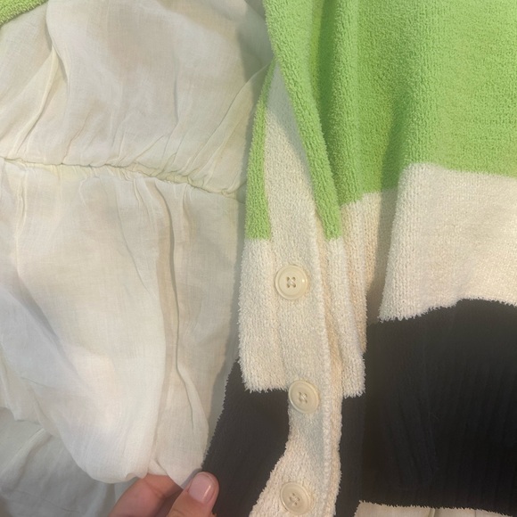 Talbots White, Lime, and Black Sweater - Picture 5 of 6